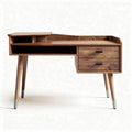 Houten bureautafel met lades en open opbergvak 120 x 60 x 75cm bruin