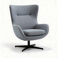 Lichtgrijze fauteuil met stoffen bekleding en draaiende basis 85 x 85 x 100cm