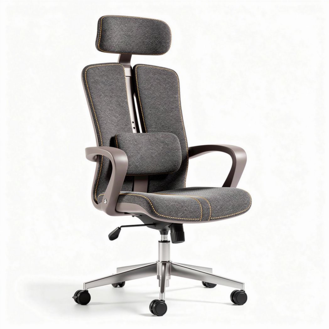 Bureaustoel met verstelbare rugleuning en armleuningen in grijs 50 x 60 x 120cm